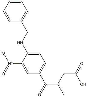 4-(4-(benzylamino)-3-nitrophenyl)-3-methyl-4-oxobutanoic acid 结构式