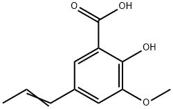 (E)-2-Hydroxy-3-methoxy-5-(prop-1-en-1-yl)benzoic acid 结构式