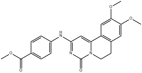 methyl 4-((9,10-dimethoxy-4-oxo-6,7-dihydro-4H-pyrimido[6,1-a]isoquinolin-2-yl)amino)benzoate 结构式