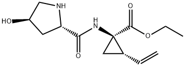 (1R,2S)-1-[(2S,4R)-(4-hydroxy-pyrrolidine-2-carbonyl)-amino]-2-vinyl-cyclopropanecarboxylic acid ethyl ester 结构式