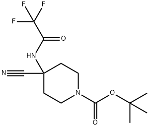 4-氰基-4-(2,2,2-三氟乙酰氨基)哌啶-1-羧酸叔丁基酯 结构式