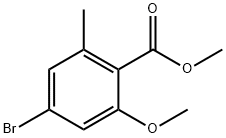4-溴-2-甲氧基-6-甲基苯甲酸甲酯 结构式