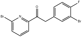 2-(3-Bromo-4-fluorophenyl)-1-(6-bromopyridin-2-yl)ethanone 结构式