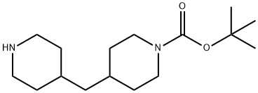 4-(哌啶-4-亚甲基)-哌啶-1-甲酸叔丁酯 结构式