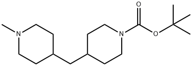 1-BOC-4-[(1-甲基-4-哌啶基)甲基]哌啶 结构式