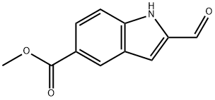 2-甲酰基-1H-吲哚-5-羧酸甲酯 结构式
