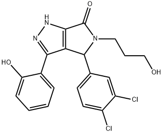 4-(3,4-dichlorophenyl)-3-(2-hydroxyphenyl)-5-(3-hydroxypropyl)-4,5-dihydropyrrolo[3,4-c]pyrazol-6(2H)-one 结构式