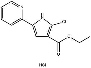 2-氯-5-(2-吡啶基)-1H-吡咯-3-甲酸乙酯盐酸盐 结构式