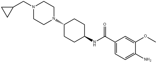 4-氨基-N-(反式-4-(4-(环丙基甲基)哌嗪-1-基)环己基)-3-甲氧基苯甲酰胺 结构式