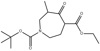 1-tert-butyl 4-ethyl 6-methyl-5-oxoazepane-1,4-dicarboxylate 结构式