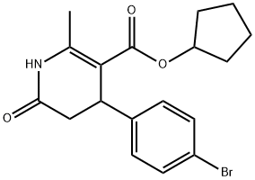 cyclopentyl 4-(4-bromophenyl)-2-methyl-6-oxo-1,4,5,6-tetrahydropyridine-3-carboxylate 结构式