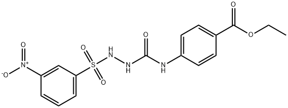 ethyl 4-(2-((3-nitrophenyl)sulfonyl)hydrazinecarboxamido)benzoate 结构式