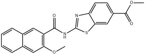 methyl 2-{[(3-methoxynaphthalen-2-yl)carbonyl]amino}-1,3-benzothiazole-6-carboxylate 结构式