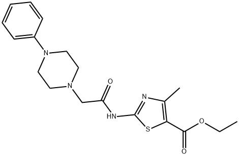 ethyl 4-methyl-2-(2-(4-phenylpiperazin-1-yl)acetamido)thiazole-5-carboxylate 结构式