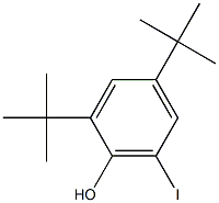 2-碘-4,6-二-叔-丁基苯酚 结构式