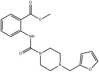 methyl 2-(4-(furan-2-ylmethyl)piperazine-1-carboxamido)benzoate 结构式