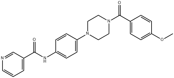 N-(4-{4-[(4-methoxyphenyl)carbonyl]piperazin-1-yl}phenyl)pyridine-3-carboxamide 结构式