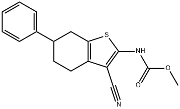 methyl (3-cyano-6-phenyl-4,5,6,7-tetrahydrobenzo[b]thiophen-2-yl)carbamate 结构式