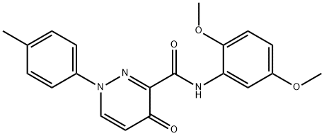 N-(2,5-dimethoxyphenyl)-1-(4-methylphenyl)-4-oxo-1,4-dihydro-3-pyridazinecarboxamide 结构式