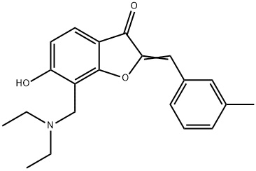 7-[(diethylamino)methyl]-6-hydroxy-2-(3-methylbenzylidene)-1-benzofuran-3(2H)-one 结构式