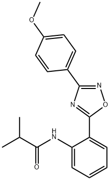 N-{2-[3-(4-methoxyphenyl)-1,2,4-oxadiazol-5-yl]phenyl}-2-methylpropanamide 结构式