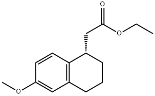 (S)-ethyl 2-(6-methoxy-1,2,3,4-tetrahydronaphthalen-1-yl)acetate 结构式