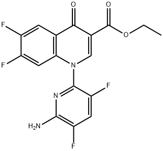 3-quinolinecarboxylic acid, 1-(6-amino-3,5-difluoro-2-pyridinyl)-8-chloro-6,7-difluoro-1,4-dihydro-4-oxo-, ethyl ester 结构式