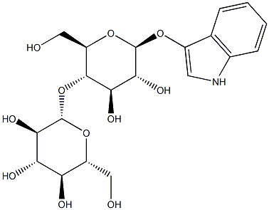 1H-吲哚-3-基 4-O-BETA-D-吡喃葡萄糖基-BETA-D-吡喃葡萄糖苷 结构式