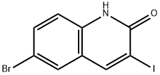 6-bromo-3-iodoquinolinone 结构式