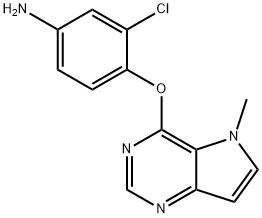 3-Chloro-4-((5-methyl-5H-pyrrolo[3,2-d]pyrimidin-4-yl)oxy)aniline 结构式
