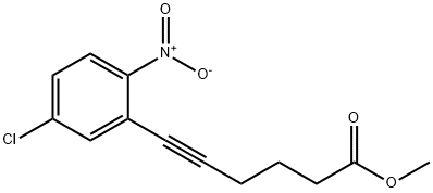 甲基 6-(5-氯-2-硝基苯基)己-5-炔酯 结构式