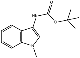 1-甲基-1H-吲哚-3-氨基甲酸叔丁酯 结构式