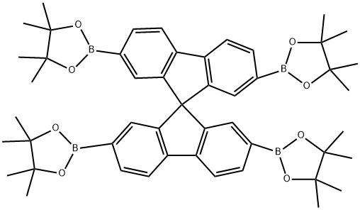 2,2',7,7'-四(4,4,5,5-四甲基-1,3,2-二氧硼杂环戊烷-2-基)-9,9'-螺双[芴 结构式