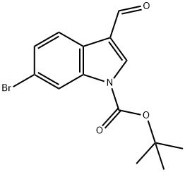 6-溴-3-甲酰基-1H-吲哚-1-羧酸叔丁酯 结构式