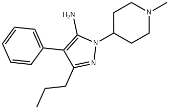 1-(1-Methylpiperidin-4-yl)-4-phenyl-3-propyl-1H-pyrazol-5-amine 结构式