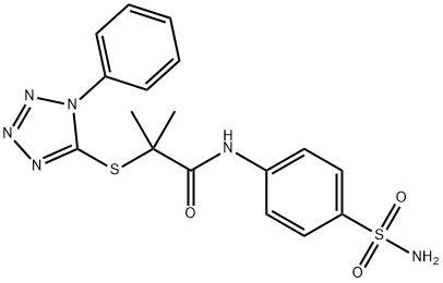 2-methyl-2-[(1-phenyl-1H-tetrazol-5-yl)sulfanyl]-N-(4-sulfamoylphenyl)propanamide 结构式