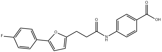 4-({3-[5-(4-fluorophenyl)furan-2-yl]propanoyl}amino)benzoic acid 结构式