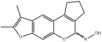 (4E)-N-hydroxy-8,9-dimethyl-2,3-dihydrocyclopenta[c]furo[3,2-g]chromen-4(1H)-imine 结构式