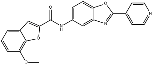 7-methoxy-N-[2-(pyridin-4-yl)-1,3-benzoxazol-5-yl]-1-benzofuran-2-carboxamide 结构式