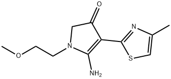 5-Amino-1-(2-methoxy-ethyl)-4-(4-methyl-thiazol-2-yl)-1,2-dihydro-pyrrol-3-one 结构式