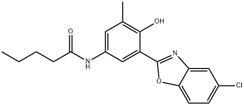 N-[3-(5-chloro-1,3-benzoxazol-2-yl)-4-hydroxy-5-methylphenyl]pentanamide 结构式