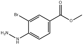 3-Bromo-4-hydrazino-benzoic acid methyl ester 结构式