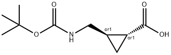 trans-cyclopropanecarboxylic acid, 2-[[[(1,1-dimethylethoxy)carbonyl]amino]methyl]- 结构式