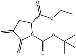 (R)-1-叔-丁基 2-乙基 4-亚甲基-5-氧亚基吡咯烷-1,2-二甲酸基酯 结构式