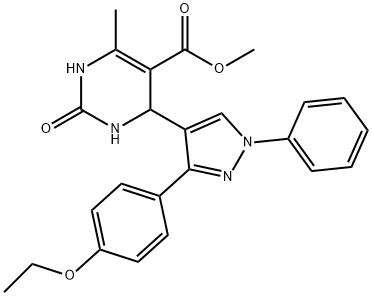 methyl 4-[3-(4-ethoxyphenyl)-1-phenyl-1H-pyrazol-4-yl]-6-methyl-2-oxo-1,2,3,4-tetrahydropyrimidine-5-carboxylate 结构式