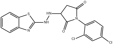 3-[2-(1,3-benzothiazol-2-yl)hydrazinyl]-1-(2,4-dichlorophenyl)pyrrolidine-2,5-dione 结构式