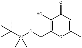 2-(((叔-丁基二甲基甲硅烷基)氧代)甲基)-3-羟基-6-甲基-4H-吡喃-4-酮 结构式