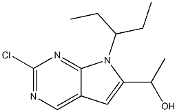 1-(2-Chloro-7-(pentan-3-yl)-7H-pyrrolo[2,3-d]pyrimidin-6-yl)ethanol 结构式