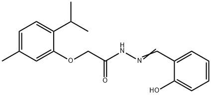 (E)-N'-(2-hydroxybenzylidene)-2-(2-isopropyl-5-methylphenoxy)acetohydrazide 结构式