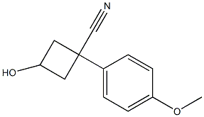 3-hydroxy-1-(4-methoxyphenyl)cyclobutanecarbonitrile 结构式